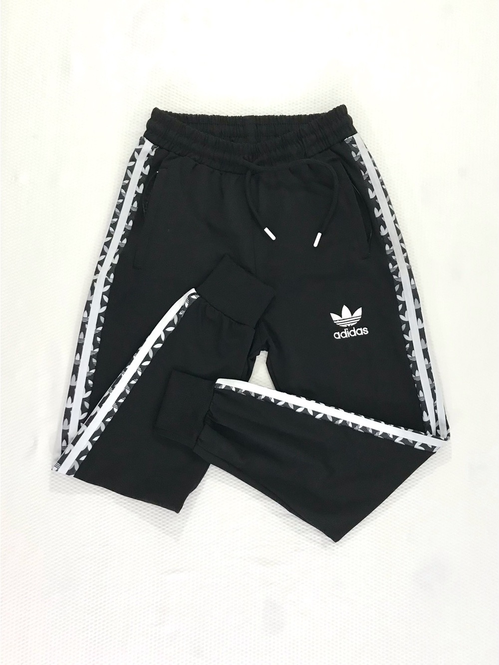 Adidas Originals Monogram Repeat Logo Stripe Track Pants Joggers Black S retro